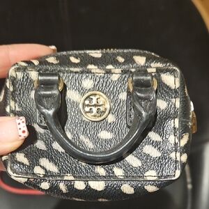 Tory Burch Black and White Patterned Mini Bag